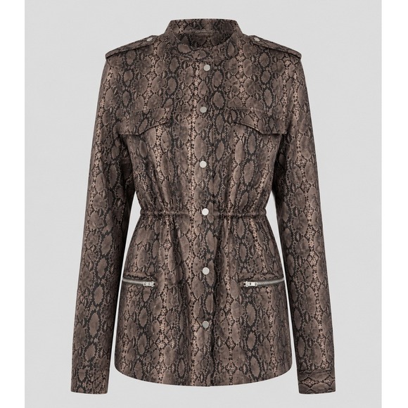 Michael Kors Jackets & Blazers - Michael Kors Snakeskin Print Trench Coat Jacket Brown Belted Womens S NWT